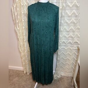 A New Day Paisley Long Sleeve Maxi Dress Green Pink Size Small Target
